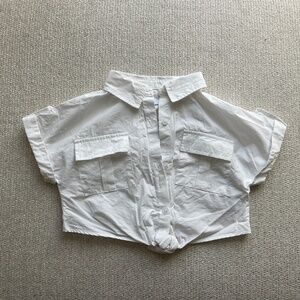 Zara Girls White Crop Top - Size 3T - new condition